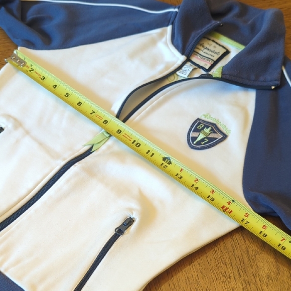 Y2K Aeropostale Blue and White Track Jacket Full-Zipper - Picture 4 of 8